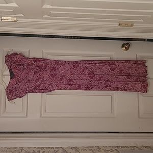 Angie knee length red and pink paisley dress size S